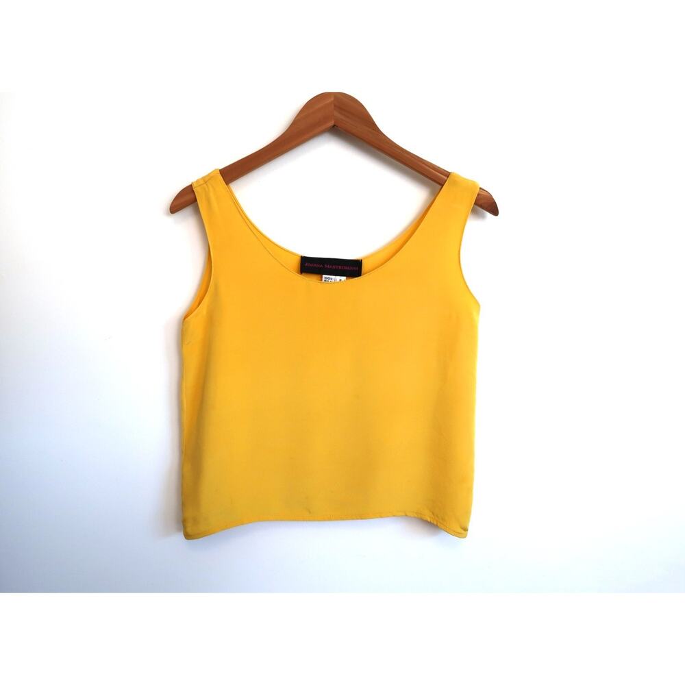 JOANNA MASTROIANNI Luxury Designer Silk Crop Tank Top Neiman Marcus S $690